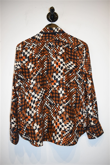 Houndstooth Equipment Silk Shirt, size S
