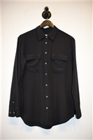 Basic Black Equipment Silk Shirt, size S