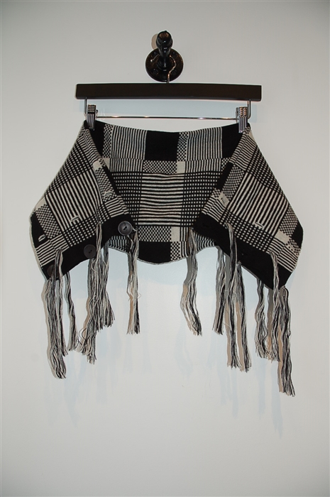 Black & Off-White No Label Scarf, size O/S