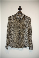 Animal Print Equipment Silk Shirt, size S