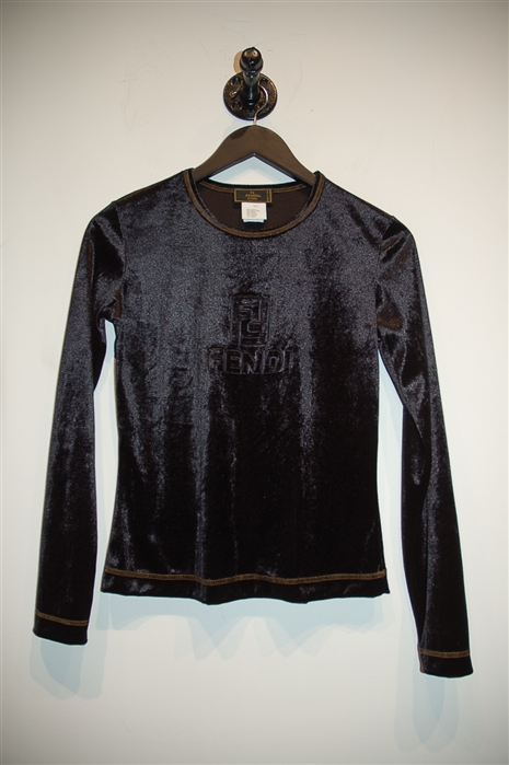 Black Velvet Fendi Pullover, size S