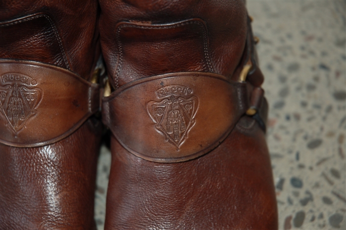 Dark Leather Gucci Boots, size 8