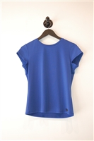 Royal Blue Pink Tartan T-Shirt, size M