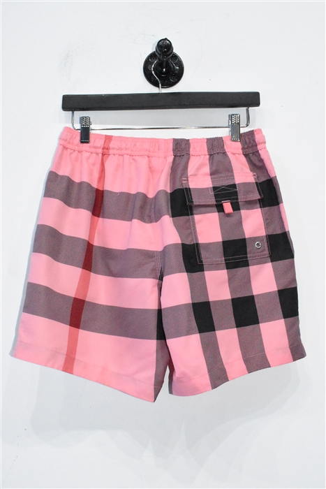 Pink Check Burberry Swim Trunks, size 36