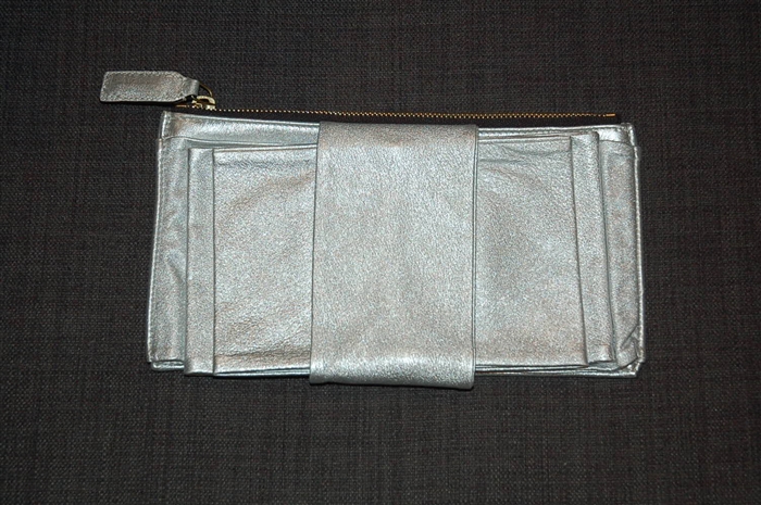 Metallic Silver Valentino Clutch, size S