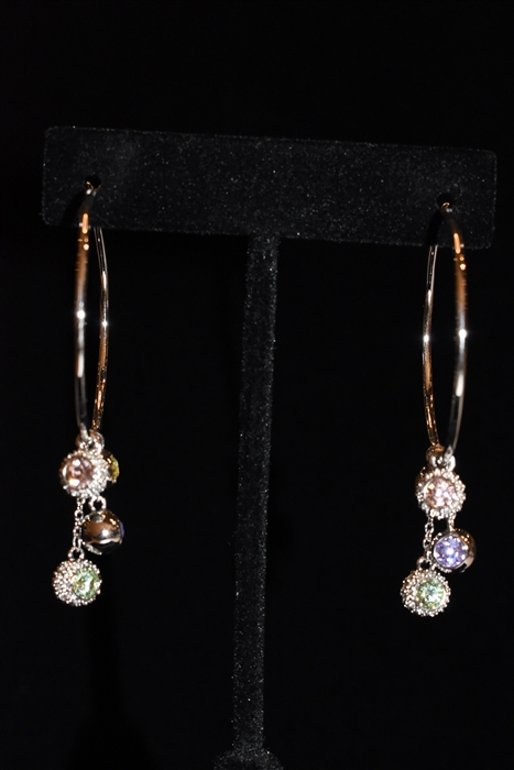 Silver Swarovski Earrings, size O/S