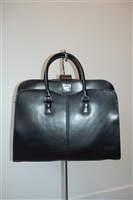 Black Leather No Label Briefcase, size L