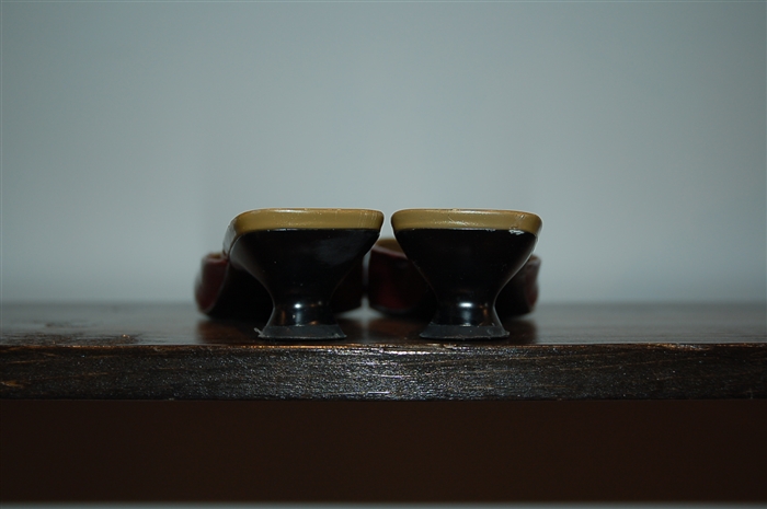 Olive Prada Kitten Heels, size 8