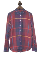 Check Maison Kitsune Button Shirt, size L