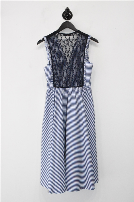 Blue Stripe Sandro A-Line Dress, size M