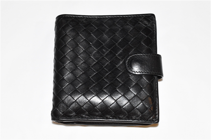 Black Leather Bottega Veneta Wallet, size O/S