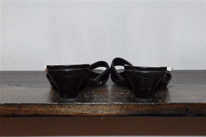 Black Leather Prada Slides, size 8