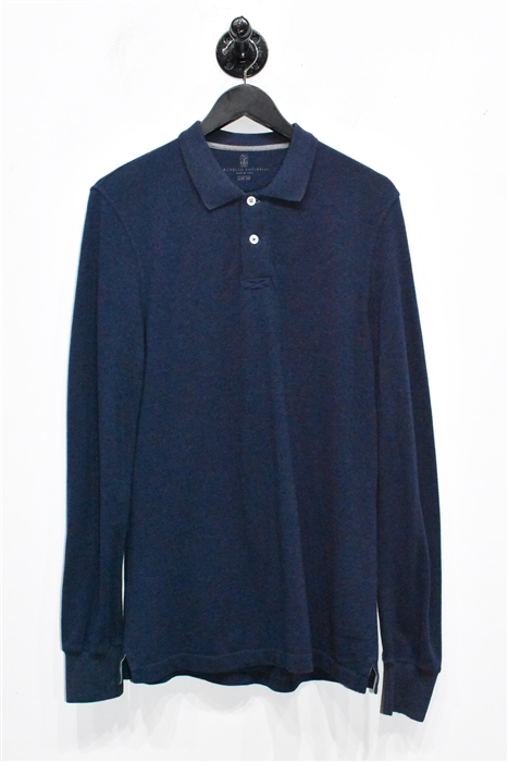 Navy Melange Brunello Cucinelli Polo, size M