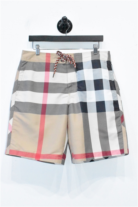 Check Burberry Swim Trunks, size 32