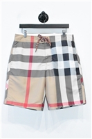 Check Burberry Swim Trunks, size 32