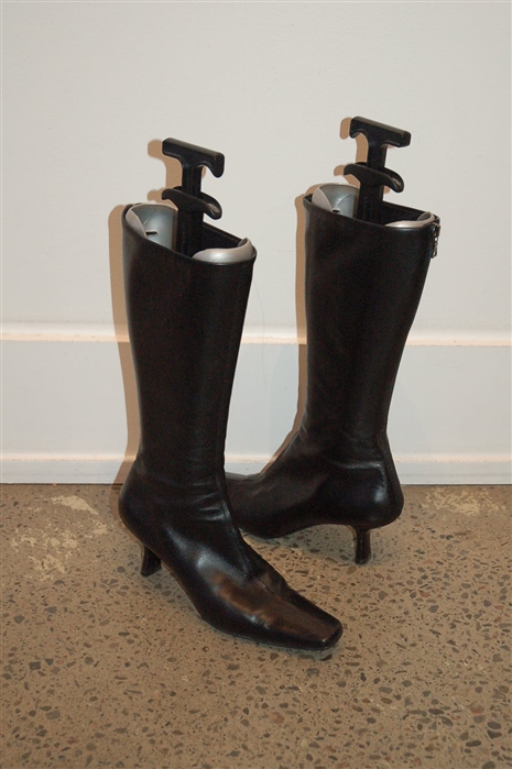 Black Leather Prada Boots, size 7