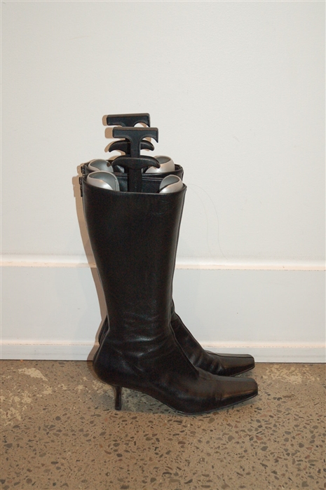 Black Leather Prada Boots, size 7