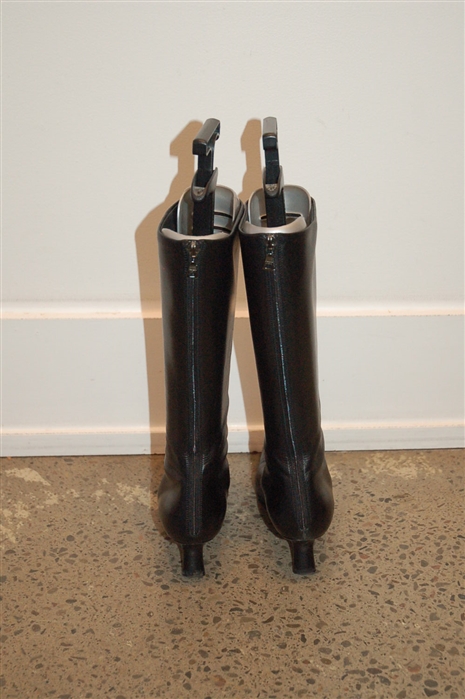 Black Leather Prada Boots, size 7