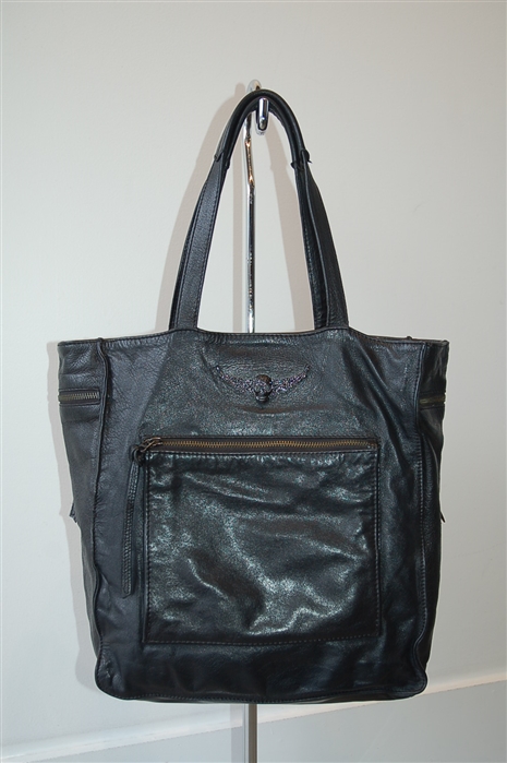 Black Leather Zadig & Voltaire Tote, size L