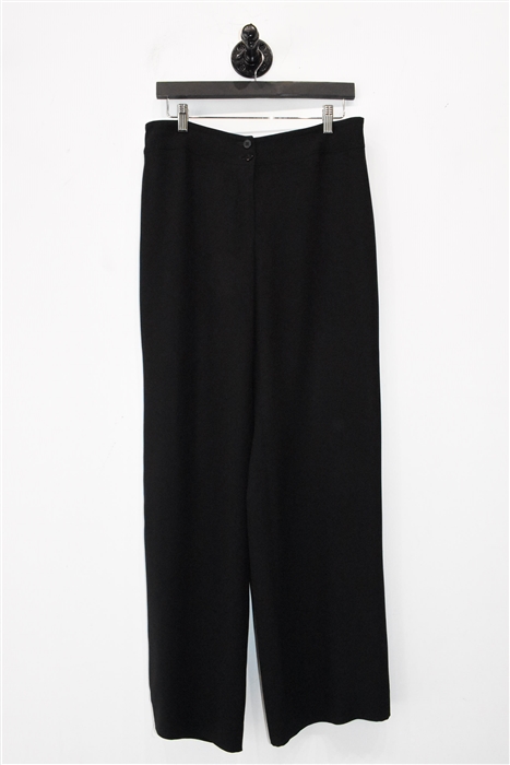Basic Black Armani Collezioni Wide-Leg Trousers, size 8