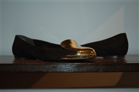 Black & Gold Alexander McQueen Flats, size 8