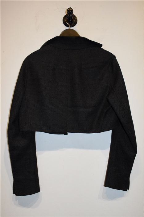 Glen Plaid Akris Cropped Jacket, size 12