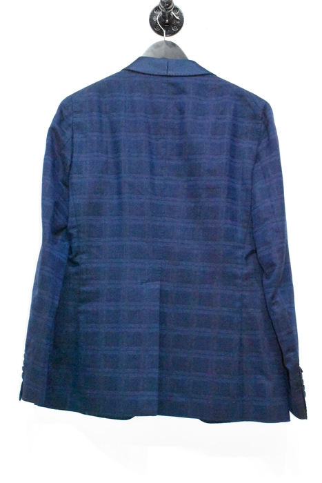 Navy Check Tagliatore Tuxedo Jacket & Vest, size 38