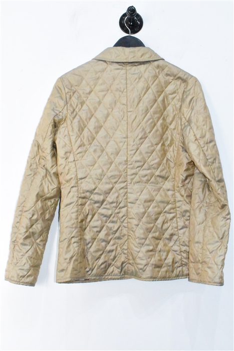 Satin Beige Burberry Quilted Jacket, size XS