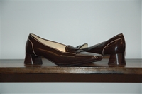 Dark Chocolate Prada Kitten Heels, size 7