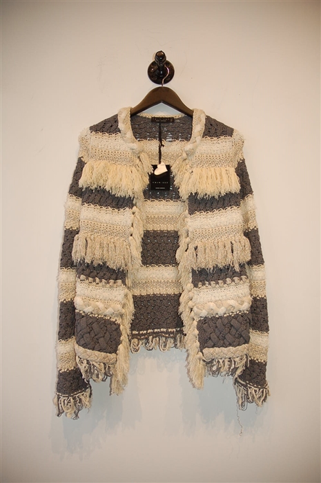 Gray Stripe Twin-Set Cardigan, size S