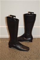 Black Leather Prada Tall Boots, size 7.5
