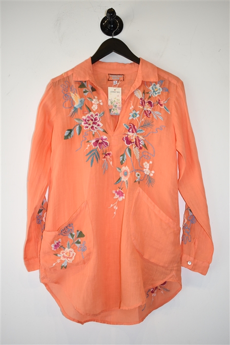 Orange Sorbet Johnny Was Tunic, size XS