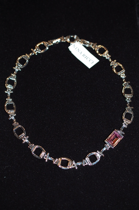 Rhodium Nina Ricci Necklace, size O/S