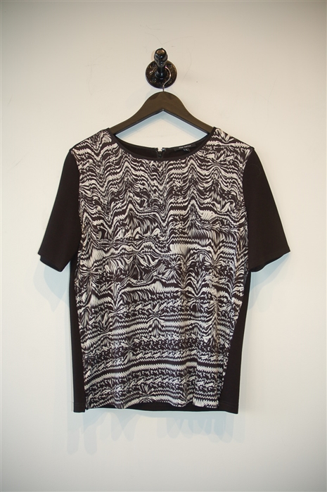 Black & White Pink Tartan Short-Sleeved Top, size S