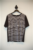 Black & White Pink Tartan Short-Sleeved Top, size S