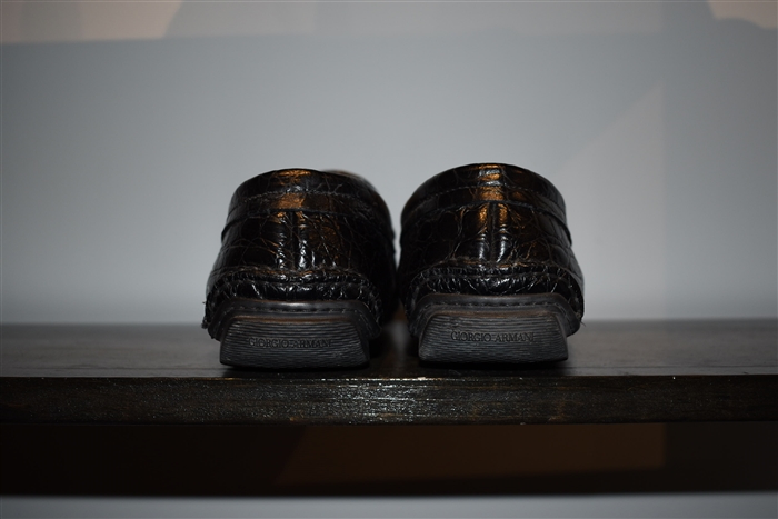 Black Leather Giorgio Armani Loafer, size 12