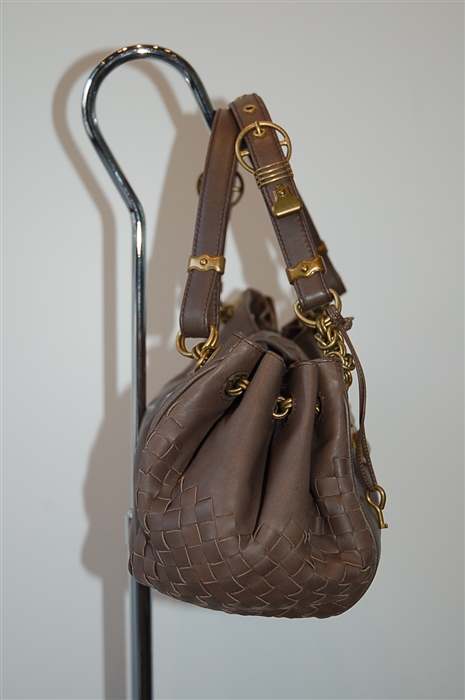 Dark Leather Bottega Veneta Handbag, size M
