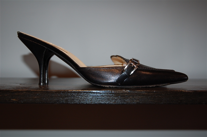 Black Leather Prada Kitten Heels, size 7.5