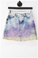 Tie-Dye Zadig & Voltaire Denim Skirt, size 2