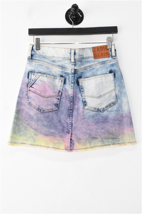 Tie-Dye Zadig & Voltaire Denim Skirt, size 2