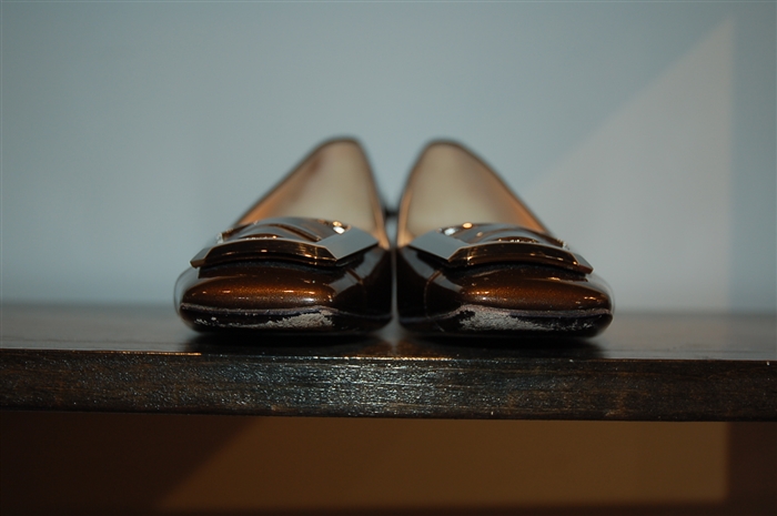 Dark Bronze Prada Kitten Heels, size 8