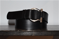 Black Leather Salvatore Ferragamo Belt, size L