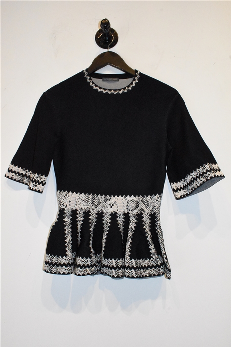 Black & Off-White Alexander McQueen Short-Sleeved Top, size S