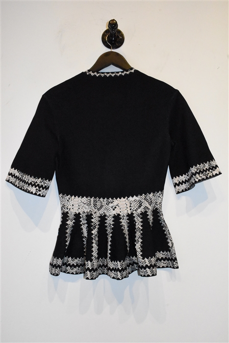 Black & Off-White Alexander McQueen Short-Sleeved Top, size S