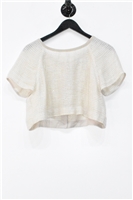 Pale Beige Tonet Crop Top, size 10