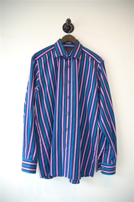 Striped Duchamp Button Shirt, size L