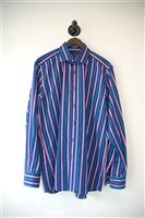 Striped Duchamp Button Shirt, size L