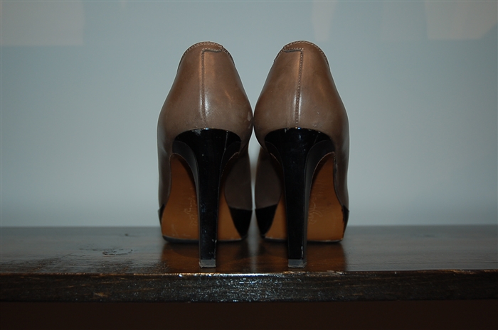 Dark Taupe Marni Peep-Toe, size 7.5