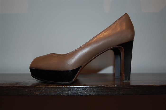 Dark Taupe Marni Peep-Toe, size 7.5