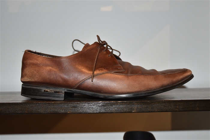 Cognac Prada Derby, size 10.5